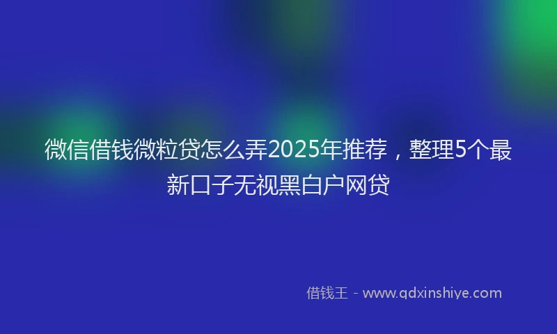微信借钱微粒贷怎么弄2025年推荐，整理5个最新口子无视黑白户网贷