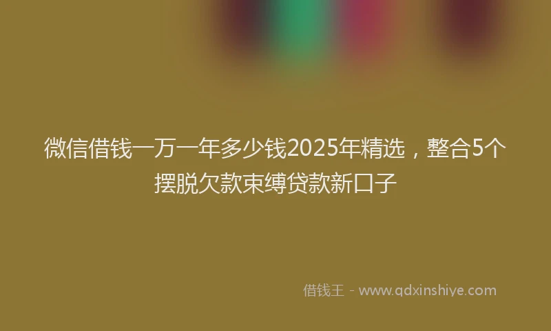 微信借钱一万一年多少钱2025年精选，整合5个摆脱欠款束缚贷款新口子