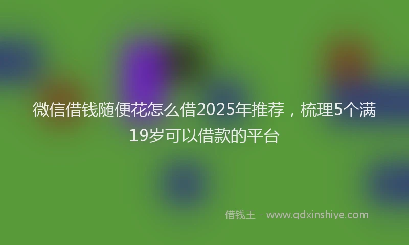 微信借钱随便花怎么借2025年推荐，梳理5个满19岁可以借款的平台