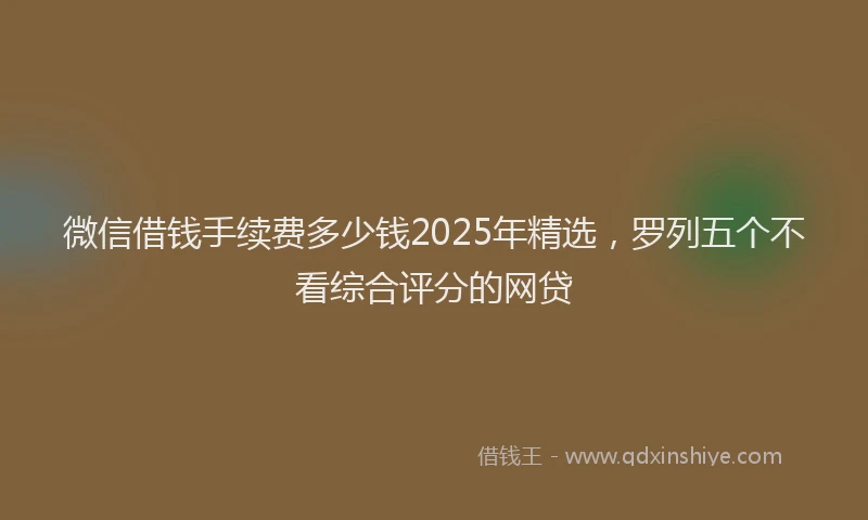 微信借钱手续费多少钱2025年精选，罗列五个不看综合评分的网贷