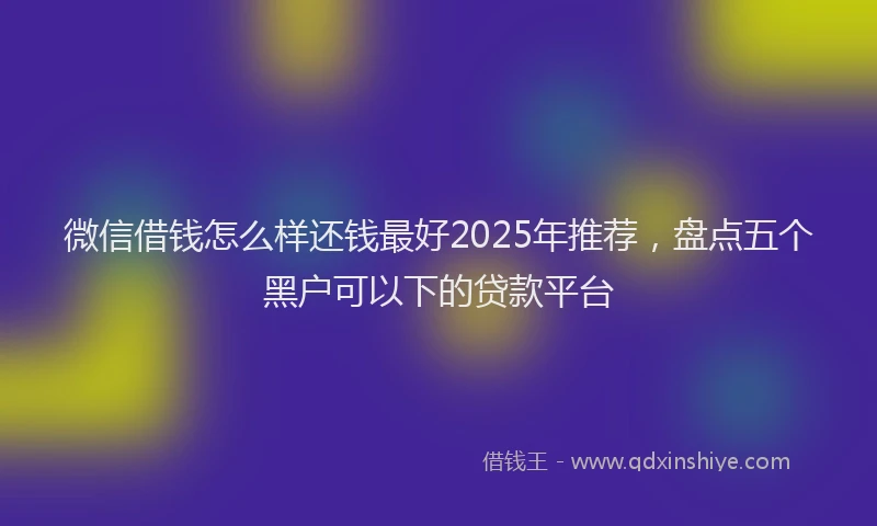 微信借钱怎么样还钱最好2025年推荐，盘点五个黑户可以下的贷款平台
