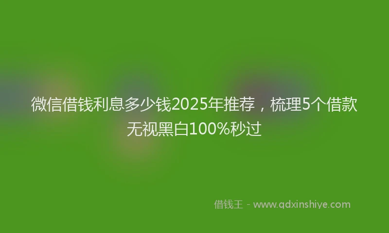 微信借钱利息多少钱2025年推荐，梳理5个借款无视黑白100%秒过
