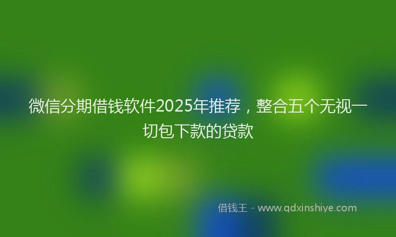 微信分期借钱软件2025年推荐，整合五个无视一切包下款的贷款