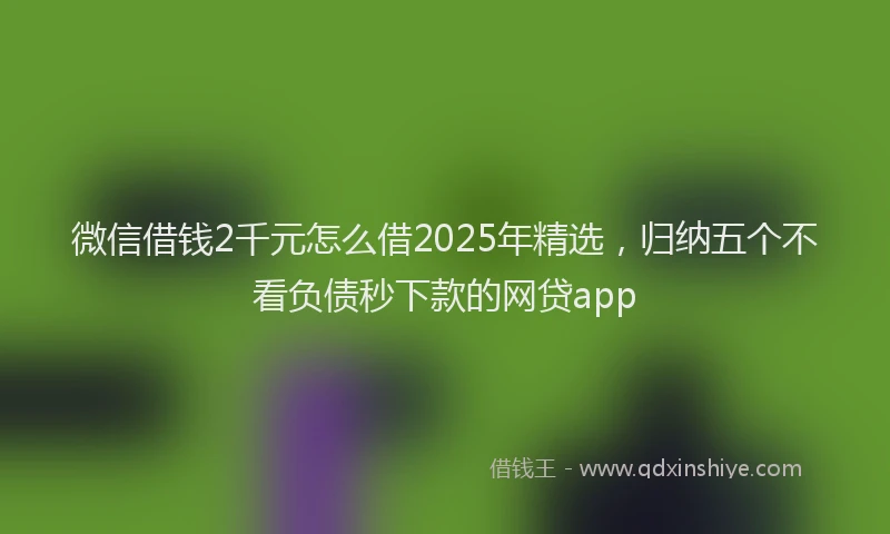 微信借钱2千元怎么借2025年精选，归纳五个不看负债秒下款的网贷app