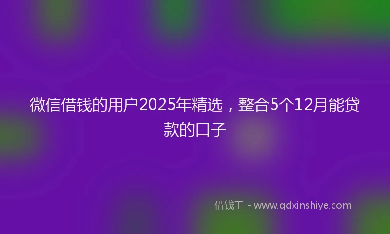 微信借钱的用户2025年精选，整合5个12月能贷款的口子
