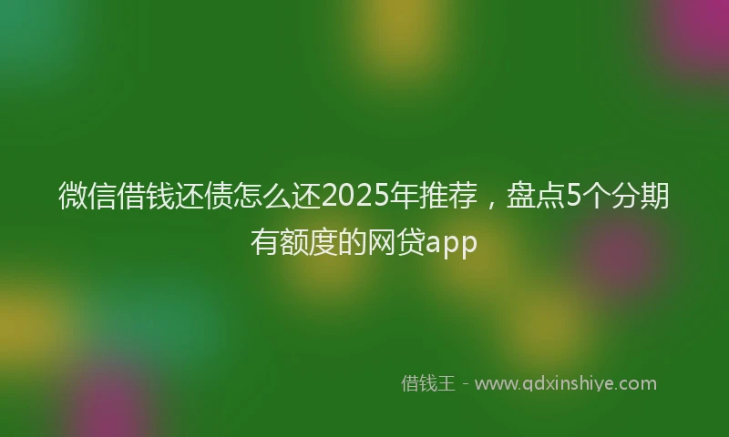 微信借钱还债怎么还2025年推荐，盘点5个分期有额度的网贷app