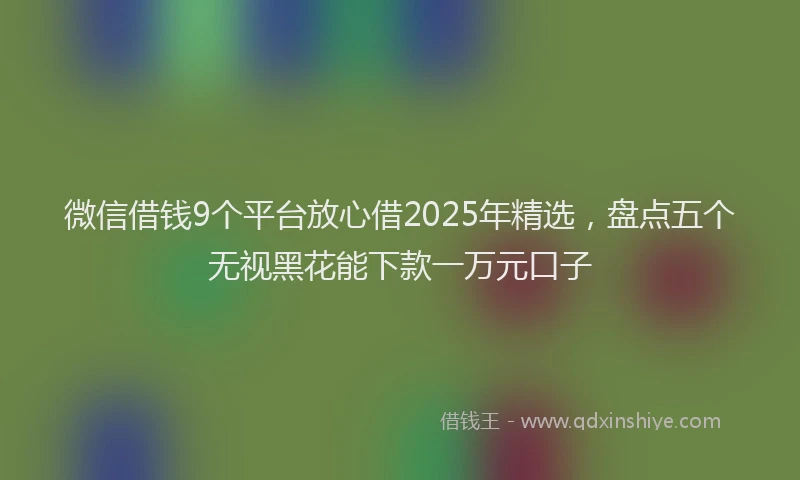 微信借钱9个平台放心借2025年精选，盘点五个无视黑花能下款一万元口子