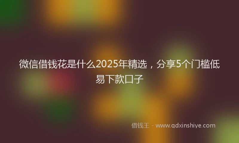 微信借钱花是什么2025年精选，分享5个门槛低易下款口子