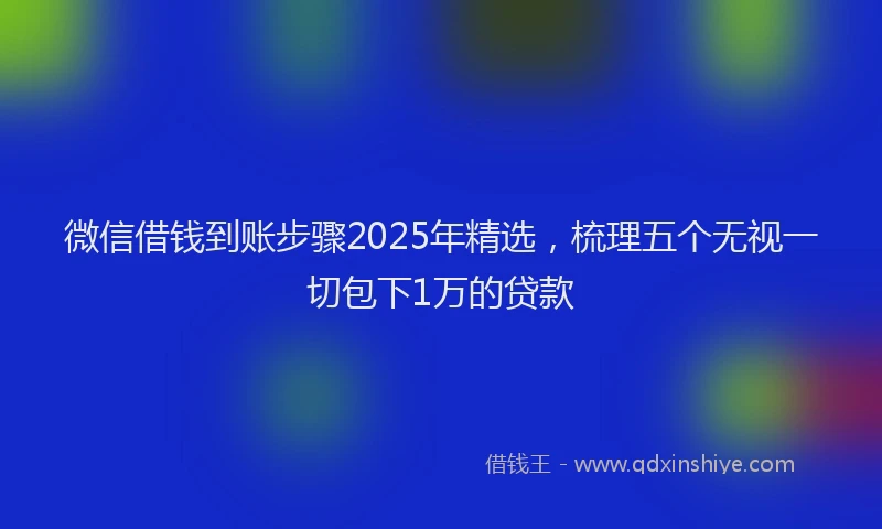 微信借钱到账步骤2025年精选，梳理五个无视一切包下1万的贷款