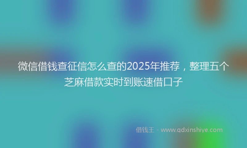 微信借钱查征信怎么查的2025年推荐，整理五个芝麻借款实时到账速借口子