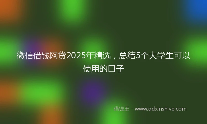 微信借钱网贷2025年精选，总结5个大学生可以使用的口子