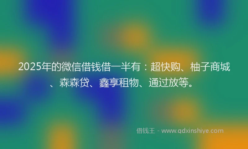 2025年的微信借钱借一半有：超快购、柚子商城、森森贷、鑫享租物、通过放等。
