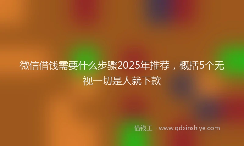 微信借钱需要什么步骤2025年推荐，概括5个无视一切是人就下款