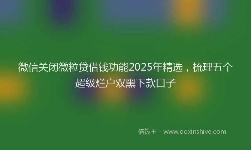 微信关闭微粒贷借钱功能2025年精选，梳理五个超级烂户双黑下款口子