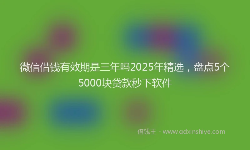 微信借钱有效期是三年吗2025年精选，盘点5个5000块贷款秒下软件