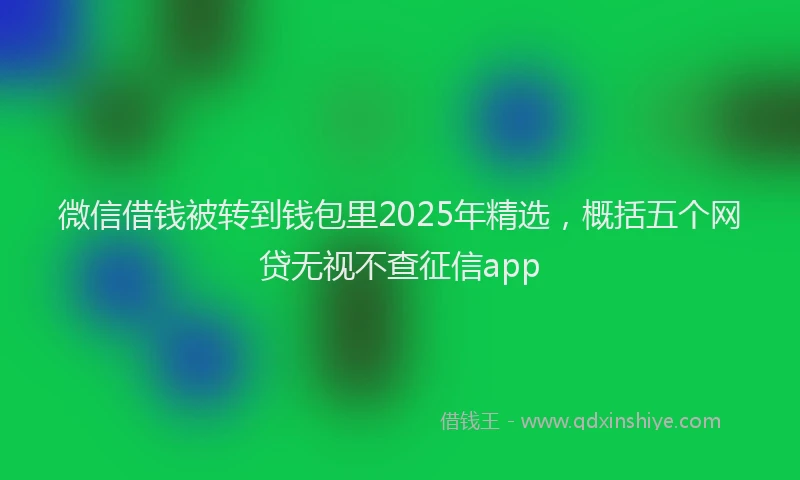 微信借钱被转到钱包里2025年精选，概括五个网贷无视不查征信app