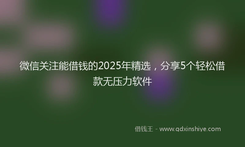 微信关注能借钱的2025年精选，分享5个轻松借款无压力软件