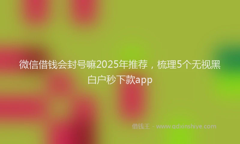 微信借钱会封号嘛2025年推荐，梳理5个无视黑白户秒下款app