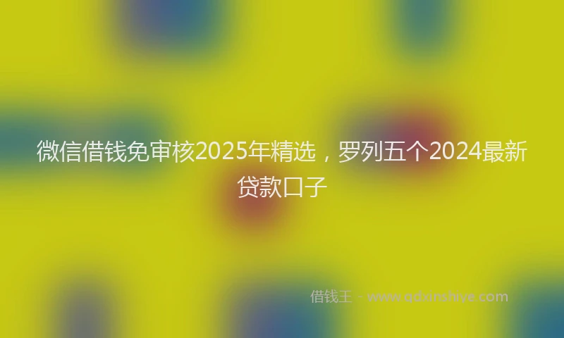 微信借钱免审核2025年精选，罗列五个2024最新贷款口子