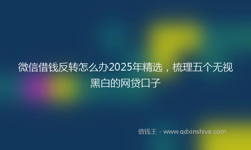 微信借钱反转怎么办2025年精选，梳理五个无视黑白的网贷口子