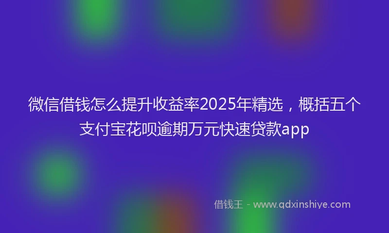 微信借钱怎么提升收益率2025年精选，概括五个支付宝花呗逾期万元快速贷款app