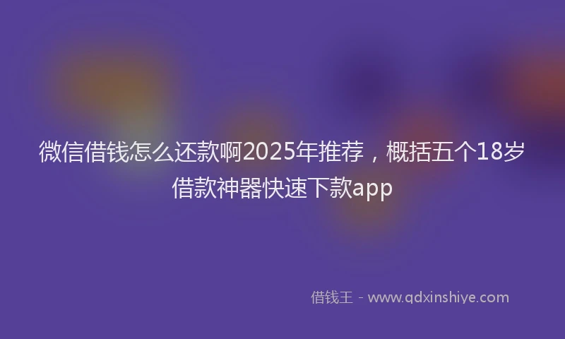 微信借钱怎么还款啊2025年推荐，概括五个18岁借款神器快速下款app
