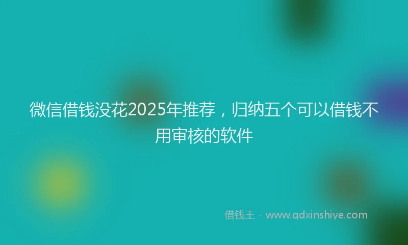 微信借钱没花2025年推荐，归纳五个可以借钱不用审核的软件
