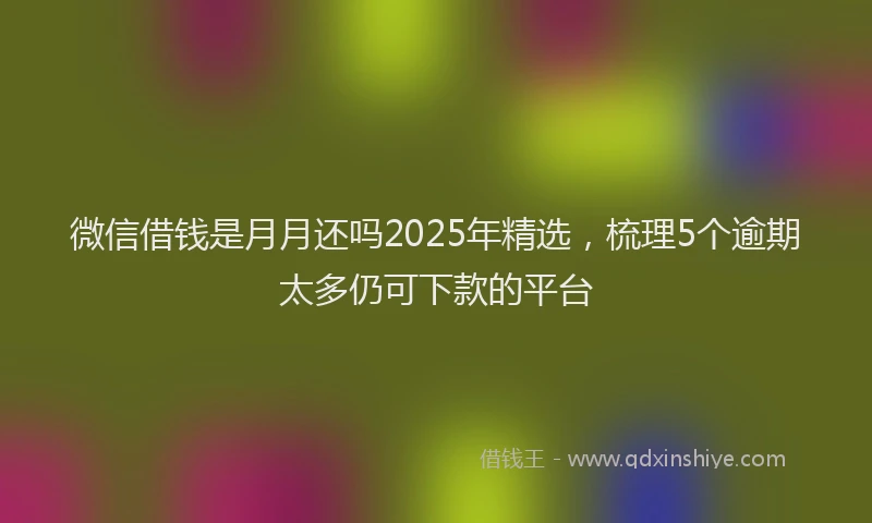 微信借钱是月月还吗2025年精选，梳理5个逾期太多仍可下款的平台