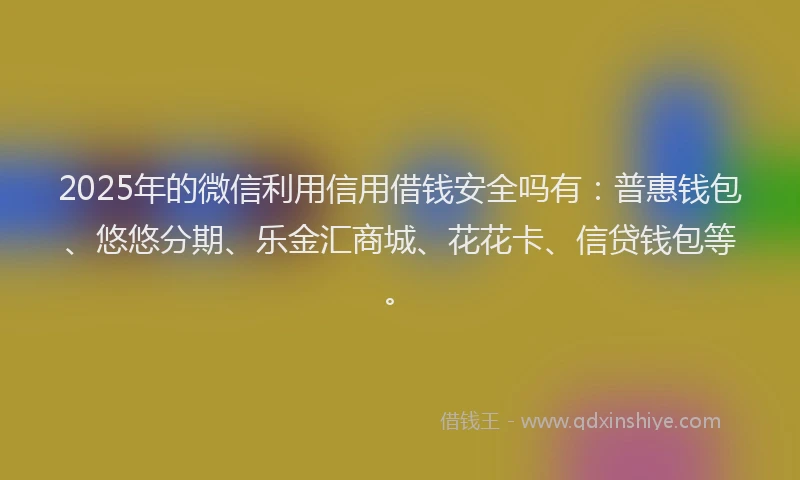 2025年的微信利用信用借钱安全吗有：普惠钱包、悠悠分期、乐金汇商城、花花卡、信贷钱包等。