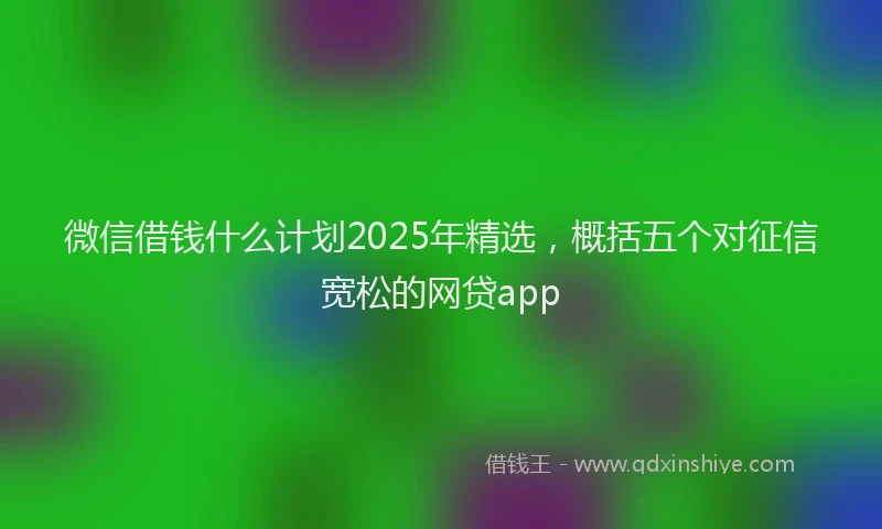 微信借钱什么计划2025年精选，概括五个对征信宽松的网贷app