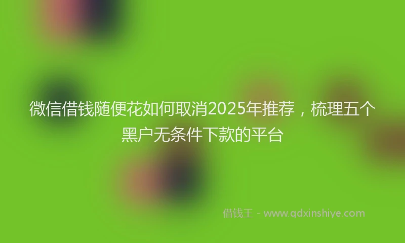 微信借钱随便花如何取消2025年推荐，梳理五个黑户无条件下款的平台