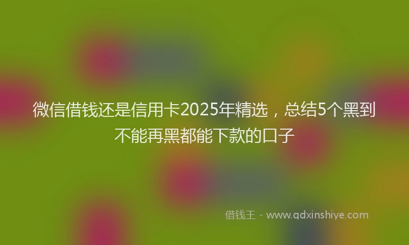 微信借钱还是信用卡2025年精选，总结5个黑到不能再黑都能下款的口子