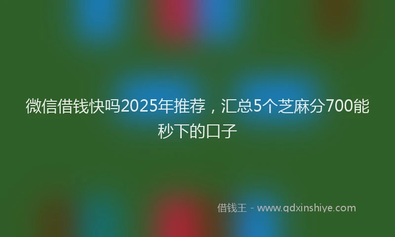 微信借钱快吗2025年推荐，汇总5个芝麻分700能秒下的口子