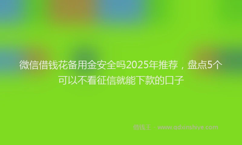 微信借钱花备用金安全吗2025年推荐，盘点5个可以不看征信就能下款的口子