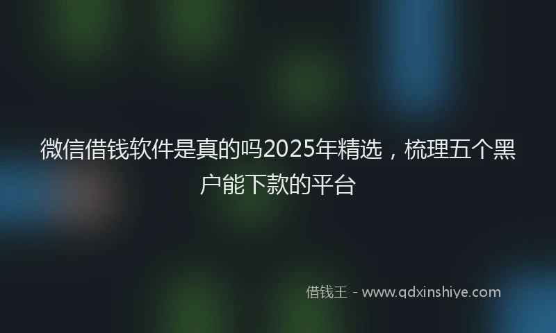 微信借钱软件是真的吗2025年精选，梳理五个黑户能下款的平台
