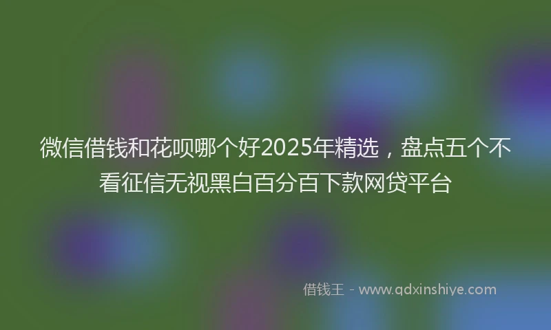 微信借钱和花呗哪个好2025年精选，盘点五个不看征信无视黑白百分百下款网贷平台