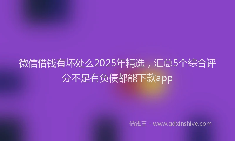 微信借钱有坏处么2025年精选，汇总5个综合评分不足有负债都能下款app