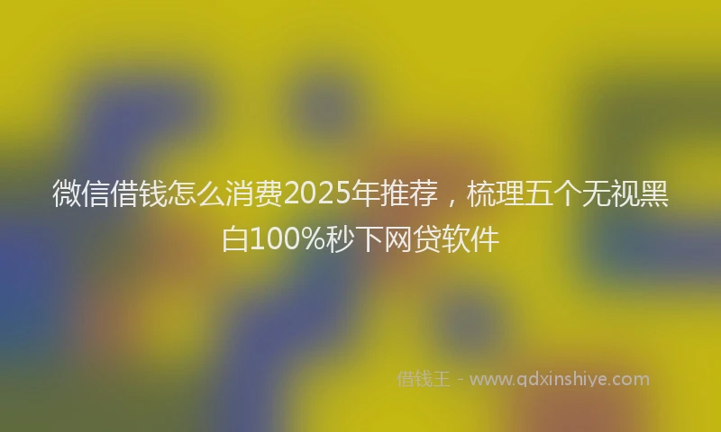 微信借钱怎么消费2025年推荐，梳理五个无视黑白100%秒下网贷软件