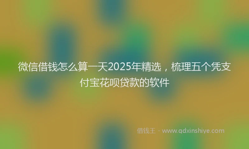 微信借钱怎么算一天2025年精选，梳理五个凭支付宝花呗贷款的软件