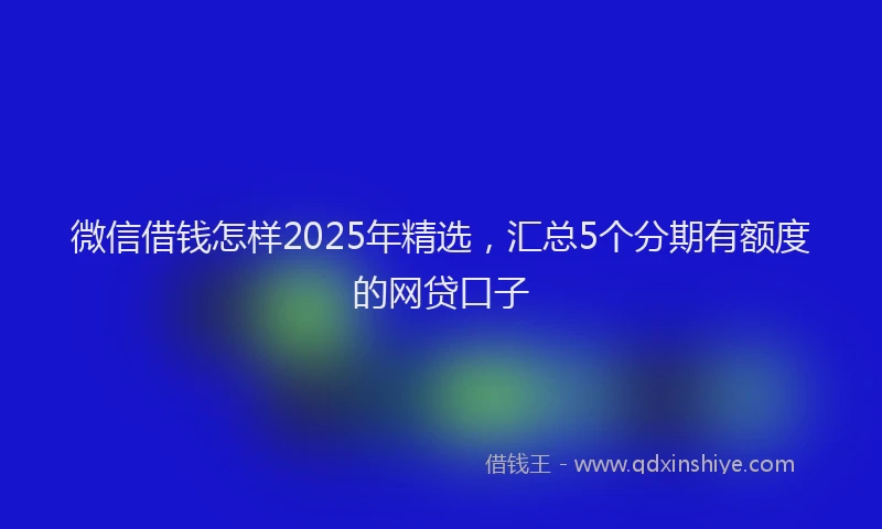 微信借钱怎样2025年精选，汇总5个分期有额度的网贷口子