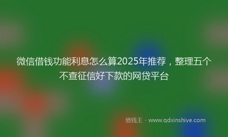微信借钱功能利息怎么算2025年推荐，整理五个不查征信好下款的网贷平台
