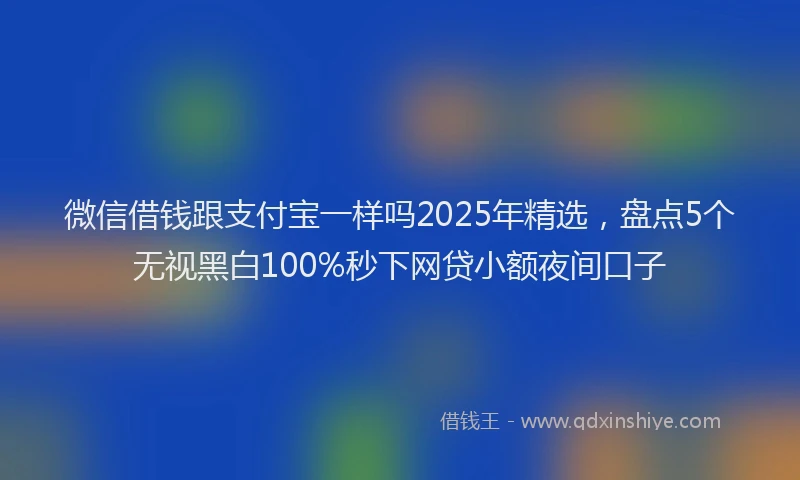 微信借钱跟支付宝一样吗2025年精选，盘点5个无视黑白100%秒下网贷小额夜间口子