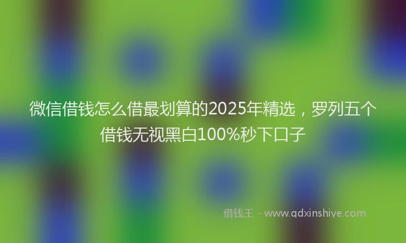 微信借钱怎么借最划算的2025年精选，罗列五个借钱无视黑白100%秒下口子