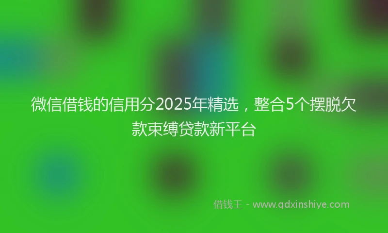 微信借钱的信用分2025年精选，整合5个摆脱欠款束缚贷款新平台