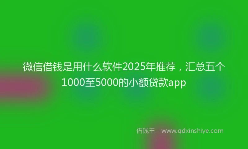 微信借钱是用什么软件2025年推荐，汇总五个1000至5000的小额贷款app