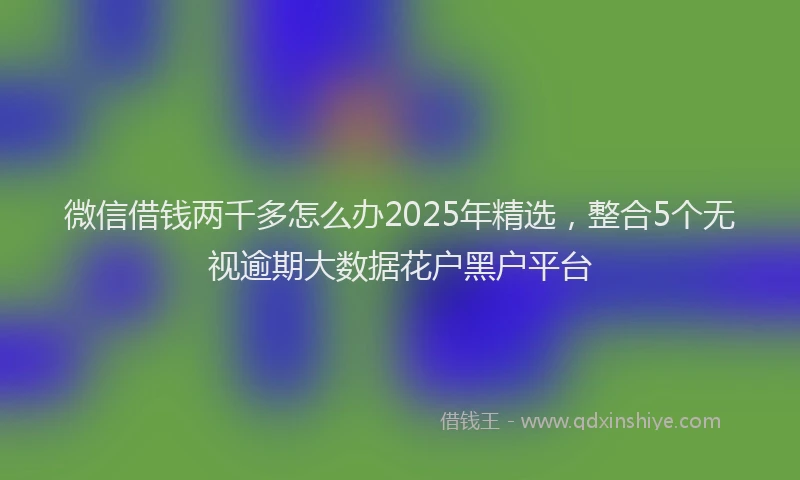 微信借钱两千多怎么办2025年精选，整合5个无视逾期大数据花户黑户平台