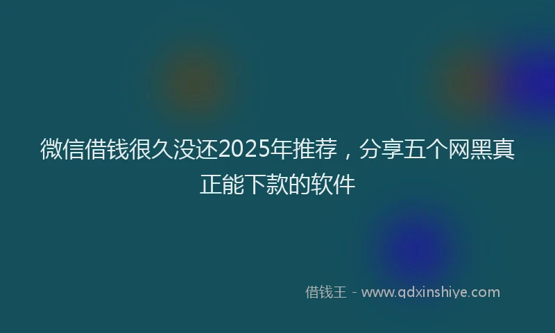 微信借钱很久没还2025年推荐，分享五个网黑真正能下款的软件