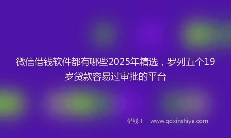 微信借钱软件都有哪些2025年精选，罗列五个19岁贷款容易过审批的平台