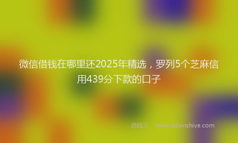 微信借钱在哪里还2025年精选，罗列5个芝麻信用439分下款的口子