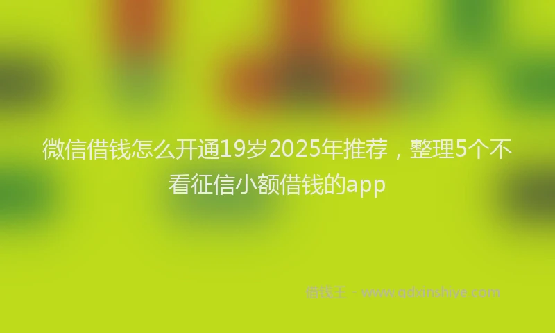 微信借钱怎么开通19岁2025年推荐，整理5个不看征信小额借钱的app